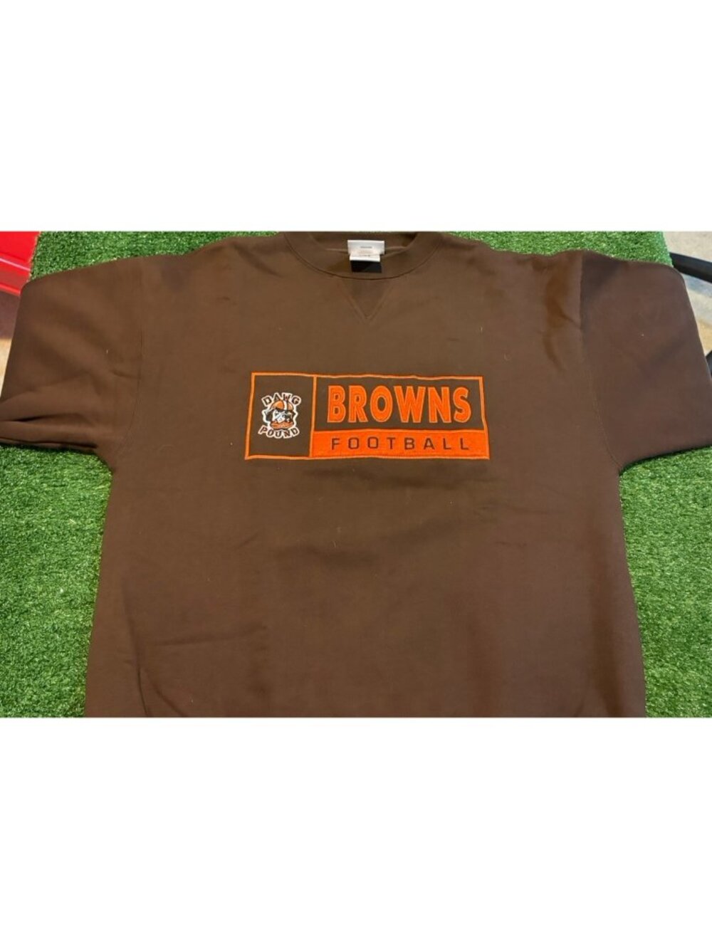 Vintage Cleveland Browns sweatshirt mens large brown orange puma crewneck thick - Picture 5 of 13
